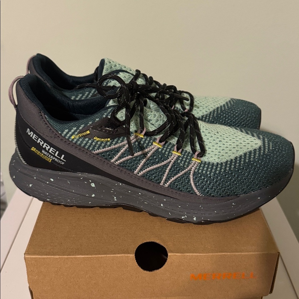 Merrell Bravada Waterproof Trail Shoes - Jade and Charcoal